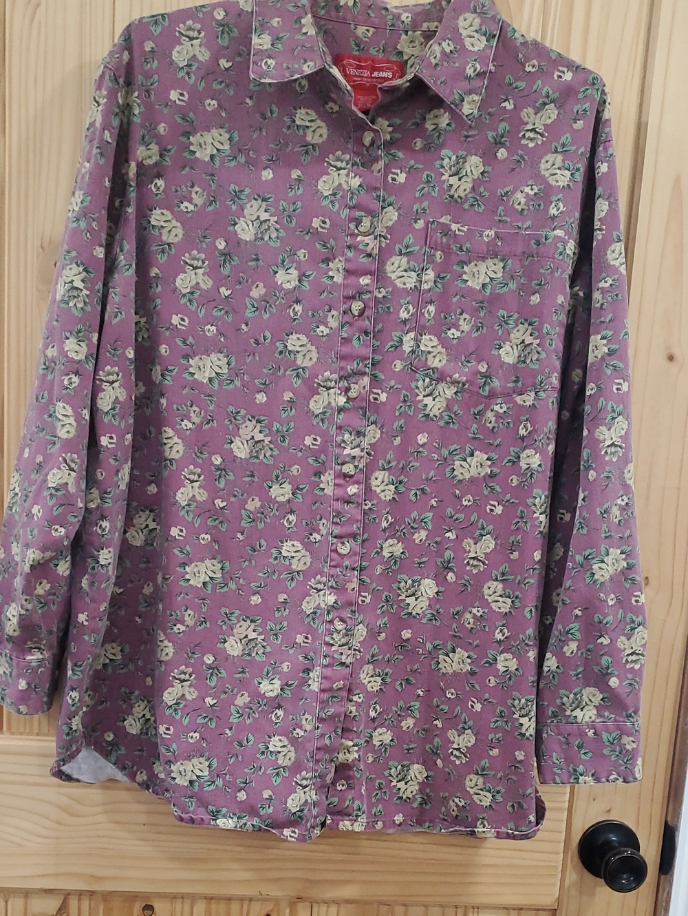 Vintage Venezia Denim Floral Button Down